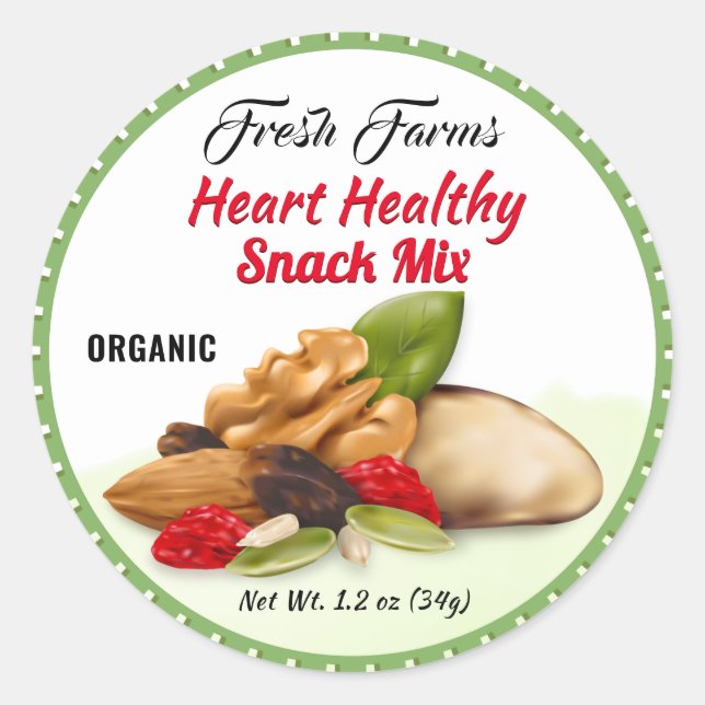 Fruit and Nut Snack Mix Canning Classic Round Sticker (Front)