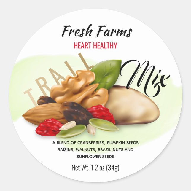 Fruit And Nut Trail Mix Label (Front)