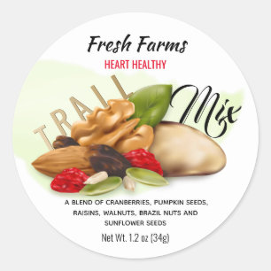Fruit And Nut Trail Mix Label