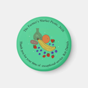 Fruit and Oil Round Magnet