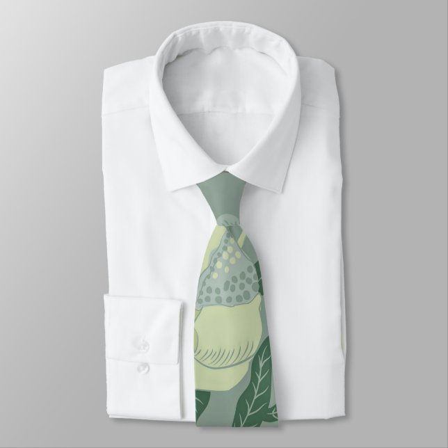 Fruit and Pomegranate, shades of green Tie (Tied)