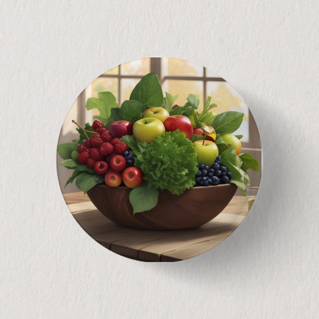 Fruit and Vegetable 3 Cm Round Badge (Front)