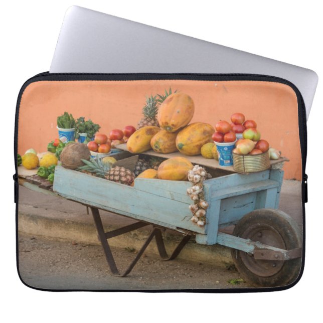 Fruit and vegetable cart, Cuba Laptop Sleeve (Front)