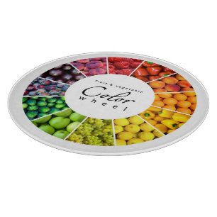 Fruit and vegetable colour wheel (12 colours) cutting board