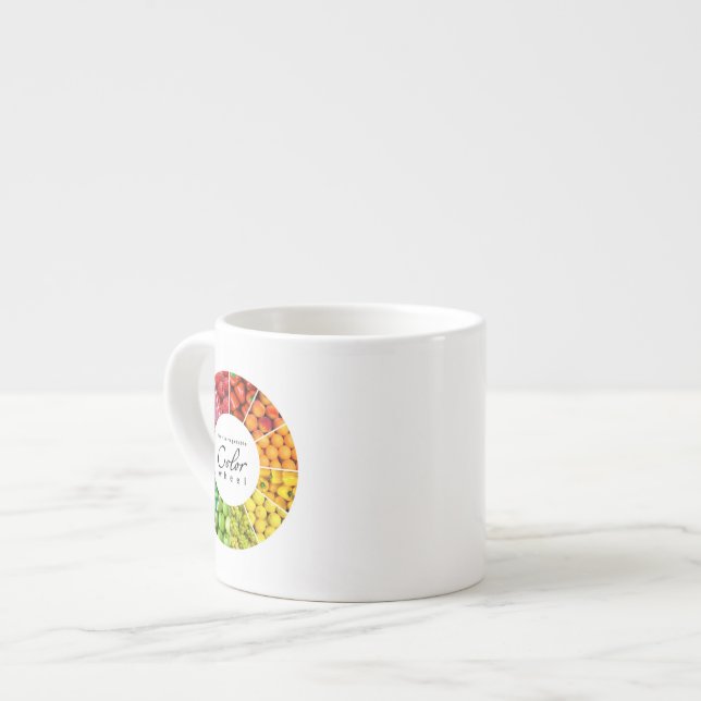 Fruit and vegetable colour wheel (12 colours) espresso cup (Front Left)