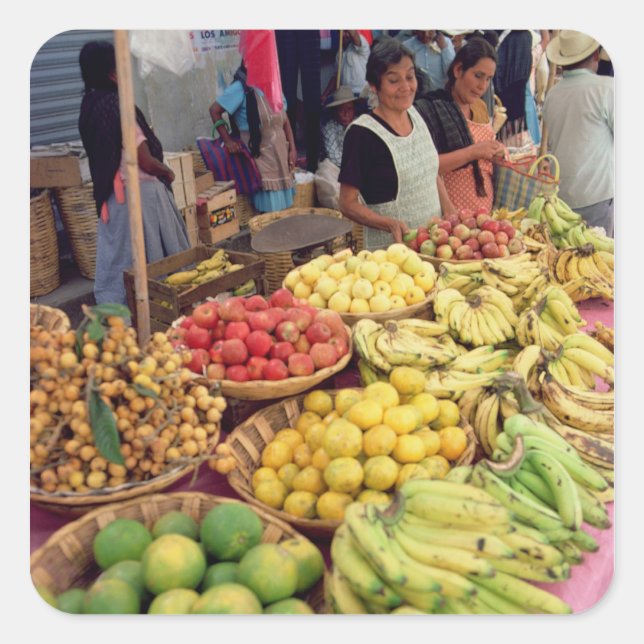 Fruit and vegetable stall square sticker (Front)