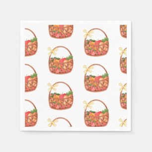 Fruit and veggie basket bow cute napkin
