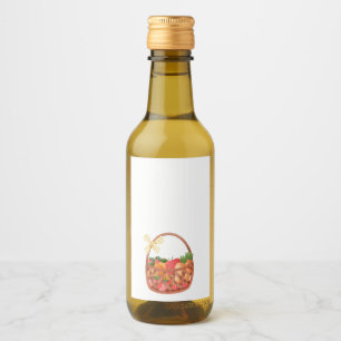 Fruit and veggie basket bow cute  wine label