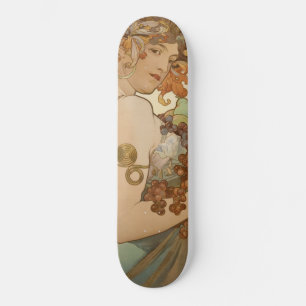 Fruit (Art Nouveau) (Female Portrait) (Fruits) Skateboard
