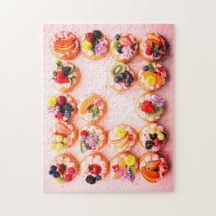Fruit bagel and doughnut food colourful jigsaw puzzle