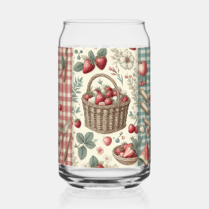 Fruit Basket Gingham Fun Can Glass