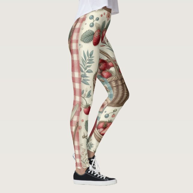 Fruit Basket Gingham Fun Leggings (Right)