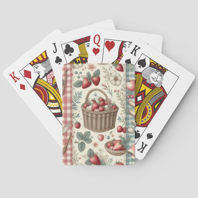 Fruit Basket Gingham Fun Playing Cards (Back)