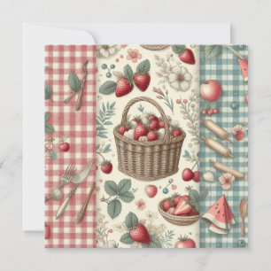 Fruit Basket Gingham Fun Save The Date