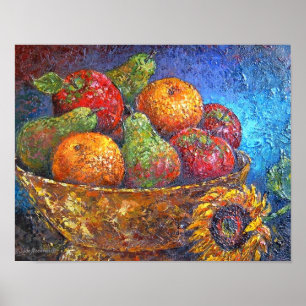 Fruit Basket Painting Art - Multi Poster