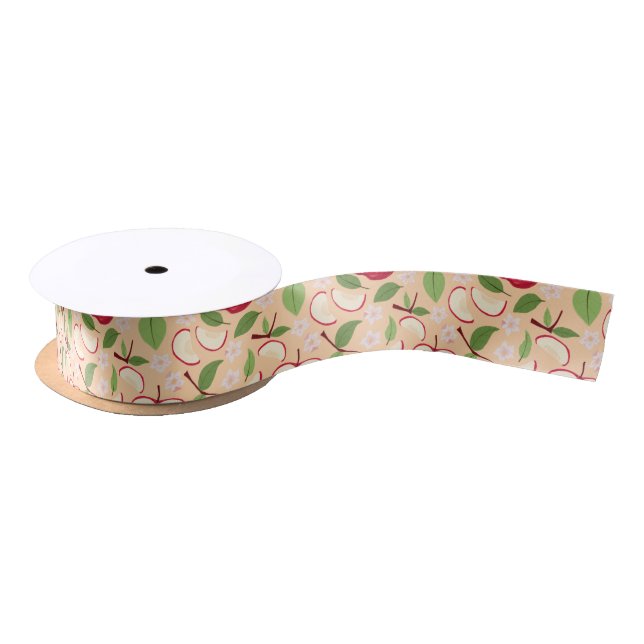 Fruit Basket Pattern Collection - Apples Satin Ribbon (Spool)