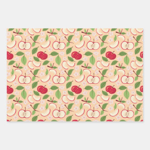 Fruit Basket Pattern Collection - Apples Wrapping Paper Sheet