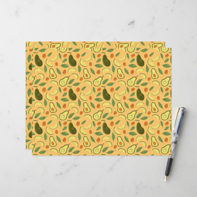 Fruit Basket Pattern Collection - Avocado (Front/Back In Situ)
