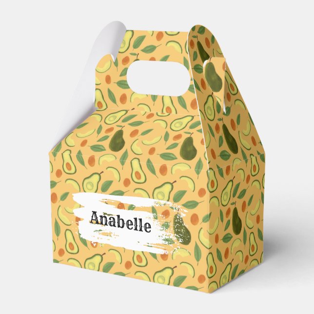 Fruit Basket Pattern Collection - Avocado Favour Box (Front Side)