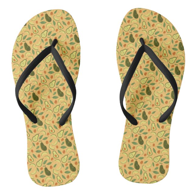 Fruit Basket Pattern Collection - Avocado Thongs (Footbed)