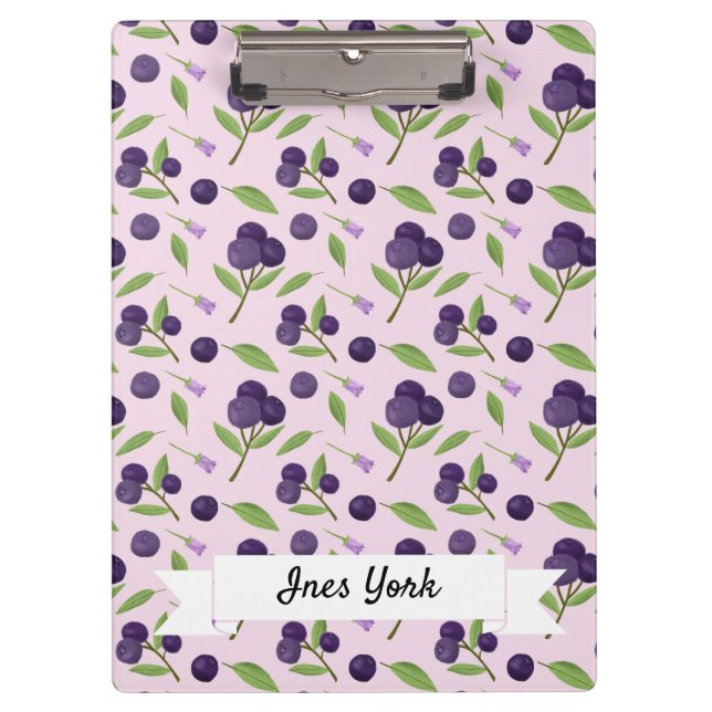 Fruit Basket Pattern Collection - Blueberries Clipboard (Front)