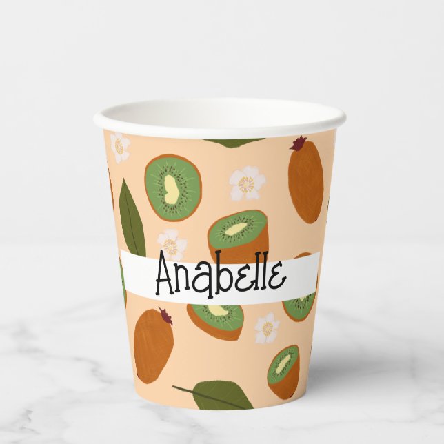 Fruit Basket Pattern Collection - Kiwi Paper Cups (Front)