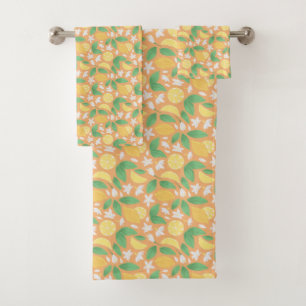 Fruit Basket Pattern Collection - Lemon Bath Towel Set