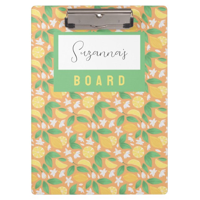 Fruit Basket Pattern Collection - Lemon Clipboard (Front)