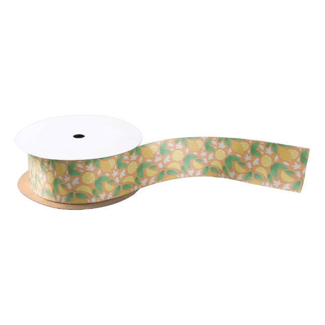 Fruit Basket Pattern Collection - Lemon Satin Ribbon (Spool)