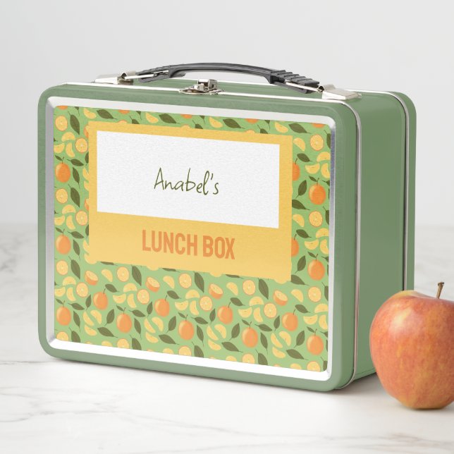 Fruit Basket Pattern Collection - Oranges Metal Lunch Box (In Situ)