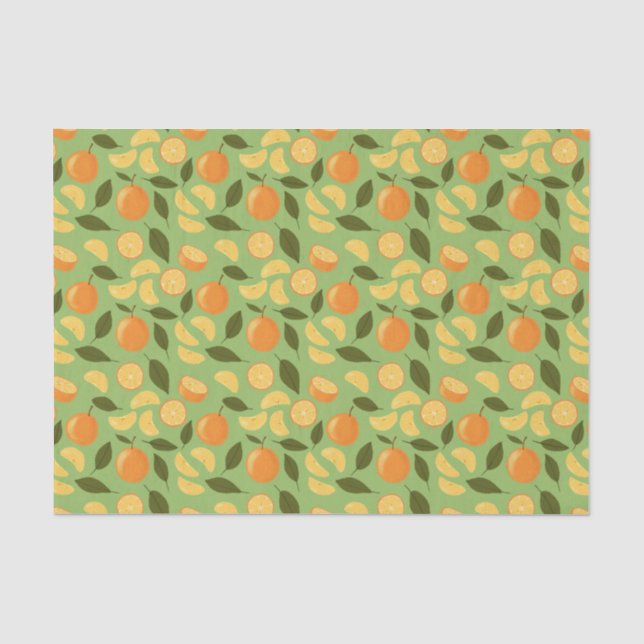 Fruit Basket Pattern Collection - Oranges Tissue Paper (Front)