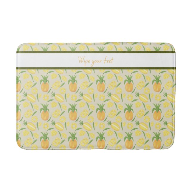 Fruit Basket Pattern Collection - Pineapples Bath Mat (Front)
