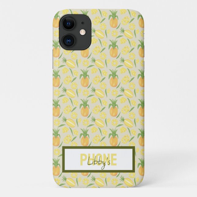 Fruit Basket Pattern Collection - Pineapples Case-Mate iPhone Case (Back)