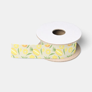 Fruit Basket Pattern Collection - Pineapples Satin Ribbon