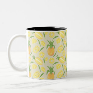 Fruit Basket Pattern Collection - Pineapples Two-Tone Coffee Mug