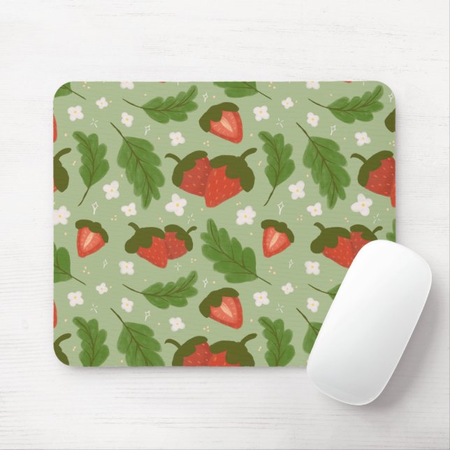 Fruit Basket Pattern Collection - Strawberries  Mouse Pad (With Mouse)