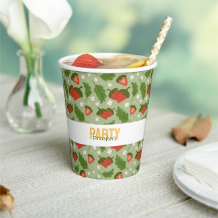 Fruit Basket Pattern Collection - Strawberries Paper Cups