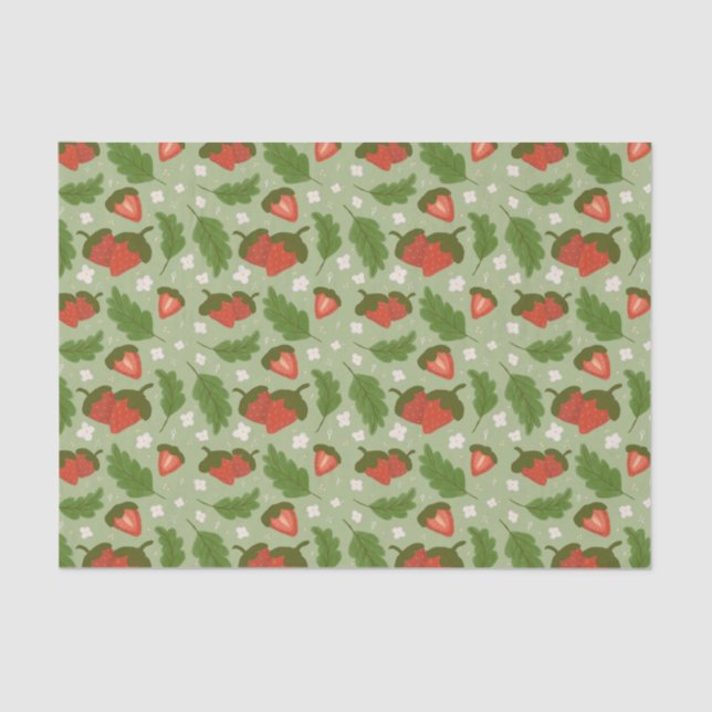 Fruit Basket Pattern Collection - Strawberries Tissue Paper (Front)