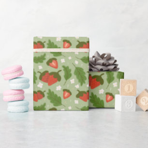 Fruit Basket Pattern Collection - Strawberries Wrapping Paper