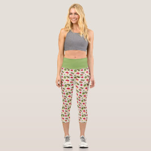 Fruit Basket Pattern Collection - Watermelon Capri Leggings