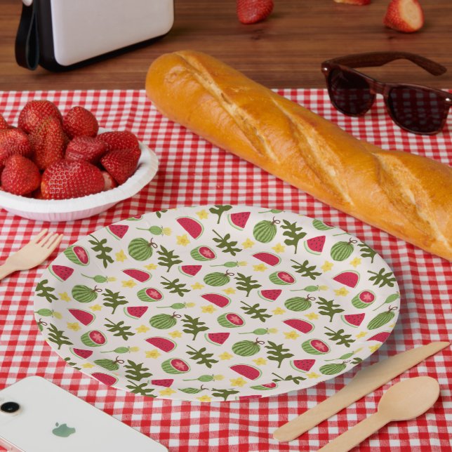 Fruit Basket Pattern Collection - Watermelon Paper Plate (Picnic)