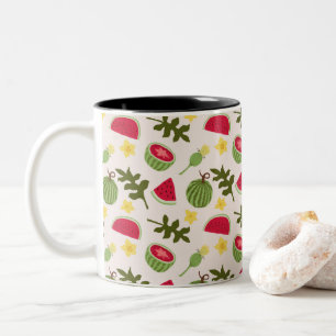 Fruit Basket Pattern Collection - Watermelon Two-Tone Coffee Mug