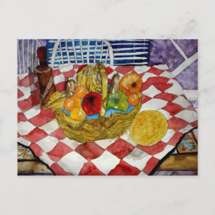 fruit basket still life art postcards painting