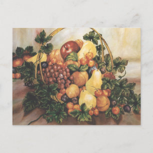 Fruit Basket Watercolor Painting    Postcard