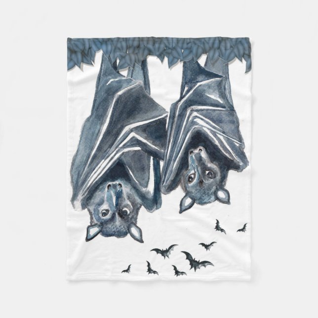 Fruit Bat Artwork Fleece Throw Blanket (Front)