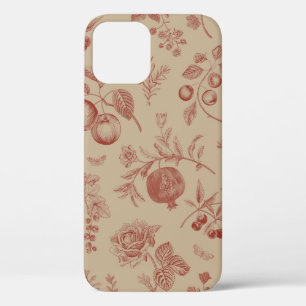 Fruit, berry and flowers. Autumn seamless pattern iPhone 12 Case