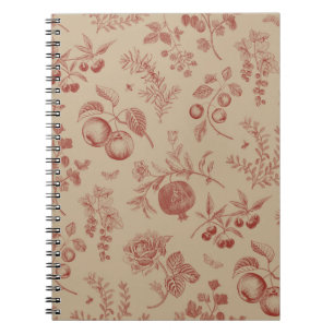 Fruit, berry and flowers. Autumn seamless pattern Notebook