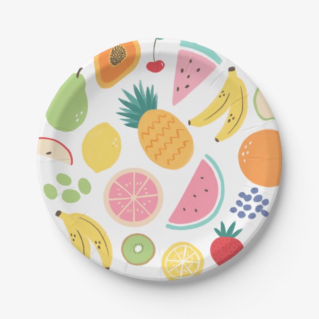 Fruit Birthday Party Paper Plate (Front)