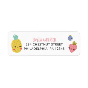 Fruit Birthday Party Return Address Label
