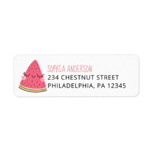 Fruit Birthday Party Watermelon Label Return Address Label